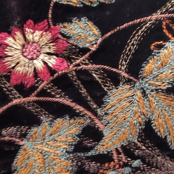 J. Jill Brown Velvet Floral Embroidered Top - Johnny Was Style - Picture 3 of 8